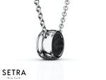 Solitaire Black Diamond 14kt Gold Necklace