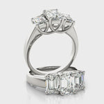 Diamond Engagement Ring With Side Emerald Cut 14kt Gold