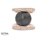 Collections 18kt Fine Rose Gold Diamonds & Basalt Core RING
