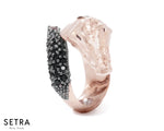 Collections Fine Rose Gold Caiman Lunge With Broun & Black Diamonds Ring