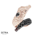 Collections Fine Rose Gold Caiman Lunge With Broun & Black Diamonds Ring