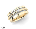 Equality 14kt Fine Gold Spin Heart Wedding Band Diamonds Ring