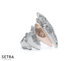 Tri Color Fine 14kt Rose Gold Obsydian Shadow Dominion Diamonds Ring