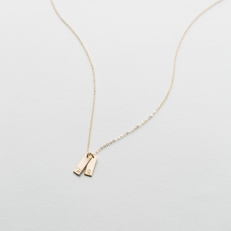 Initial Tags necklace 14kt Gold