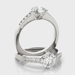 Single Line Diamond Engagement Ring 14Gold