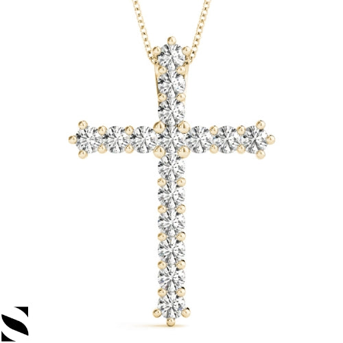 Diamond Cross 14kt Gold Necklace