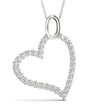 Hanging Heart off Center Diamond Necklaces 14kt Gold