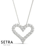 Classic Diamond Heart Necklace 14kt Gold