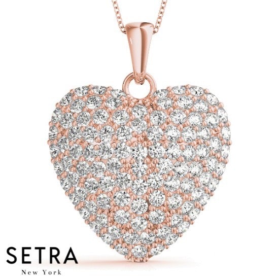 Lab Grown Diamonds Heart Necklace 14kt Gold