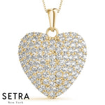 Royal Micro-Pave Heart Diamonds Necklace 14kt Gold