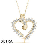Lab Grown Diamond Heart Necklace 14kt Gold