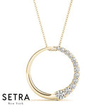 Circle Journey Graduated Diamond Necklace 14kt Gold