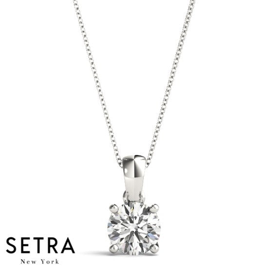 Solitary Diamond Necklace 14kt Gold