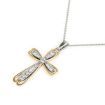 Vintage Diamond Cross Necklace 14kt Gold