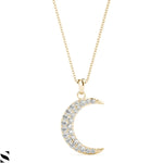 Personalized Crescent Diamond Necklace 14kt Gold