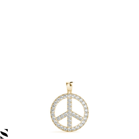 Peace Diamond Necklace Fine 14kt Gold