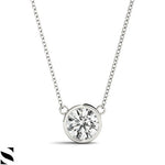 Lab Grown Diamond Round Cut Solitary Necklace 14kt Gold