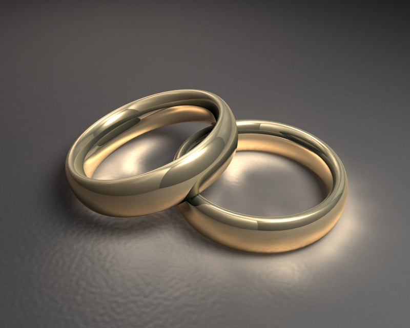 2-Set of Comfort Designer For Him & Hers Solid Plain Wedding Band 14K Gold