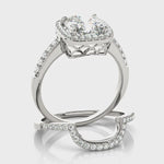 Engagement Rings 14kt Gold For Square Cushion Cut Diamond
