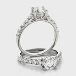 Clementine Pavé Trellis Diamond Engagement 14k Gold Ring