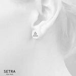 3 Stone Diamonds Stud Earrings 14kt Gold