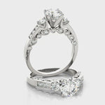 Vintage Set Of Diamond Engagement 14kt Gold Ring