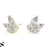 Mix Shapes Diamonds Earrings 14kt Gold
