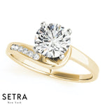 Lab Grown Diamonds ByPas Set Of Engagement 14kt Gold Rings