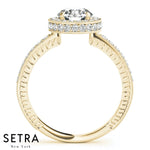 Lab Grown Diamond Set Of Ventage Engagement 14kt Gold Ring