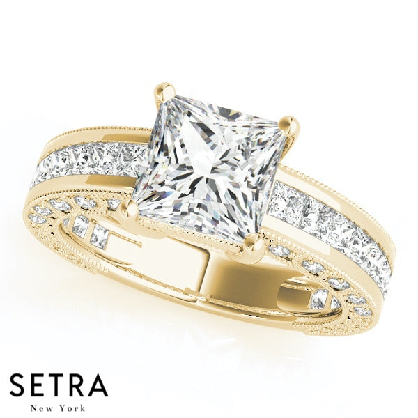 Engagement Rings 14kt Gold Princess Cut Diamond