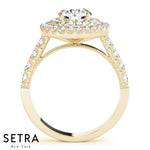 Lab Grown Diamonds Double Halo Open Top Engagement 14kt Gold Ring