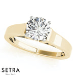 Solitaire  Matching Set Of Engagement & Wedding Band 14kt Gold Rings