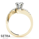 Lab Grown Diamonds ByPas Engagement 14kt Gold Ring