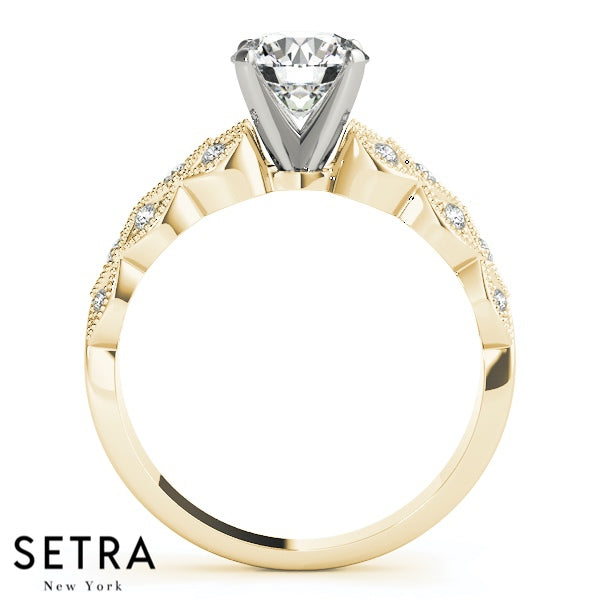 Set Of Vintage Engagement Rings 14kt Gold Diamond