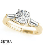 Bridal Diamond Baguette Engagement Ring 14kt Gold