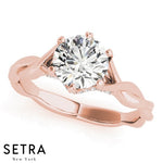 TWISTED CLASSIC DIAMOND ENGAGEMENT 14kt FINE ROSE GOLD