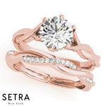 TWISTED CLASSIC DIAMOND ENGAGEMENT 14kt FINE ROSE GOLD