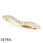 Wrap Curved Shape Style Band 14kt Gold