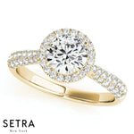 Lab Grown Diamonds Halo Engagement 14kt Gold Ring