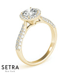 Lab Grown Diamonds Halo Engagement 14kt Gold Ring