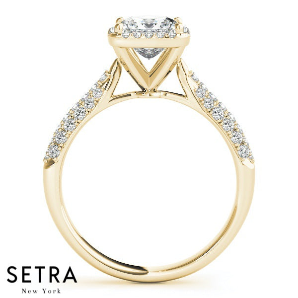 Lab Grown Diamond ByPass Round Cut Engagement 14kt Gold Ring