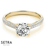 Micro-Pave Diamond Engagement Ring 14kt Gold