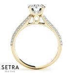 Lab Grown Diamond Micro-Pave Ventage Engegment Ring 14kt Gold