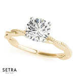 Lab Grown Diamond Twisted Set Of Engagement Ring 14k Gold