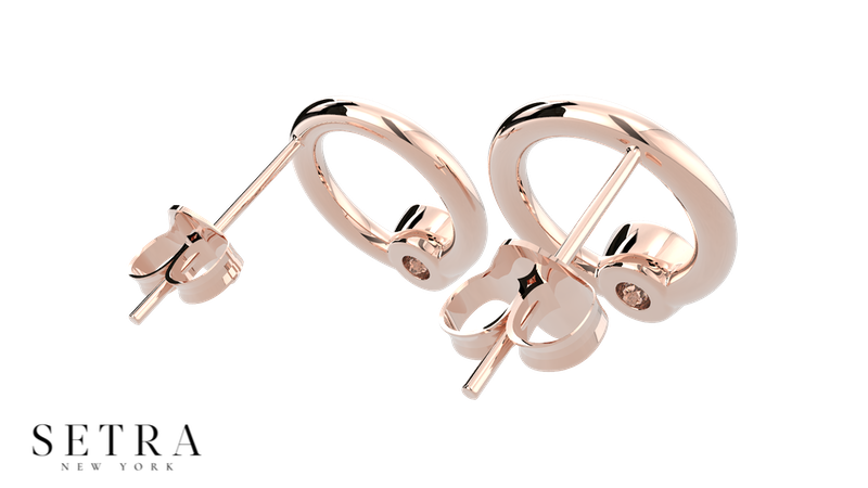 Circle  Of Love Brilliant Round Diamond Earrings 14k Gold
