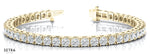 Round Cut Diamonds Women's / Men's Solid Tennis Bracelet 14k Gold