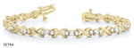 Lab Grown Diamond ''XO'' style Solid Tennis Bracelet 14k Gold