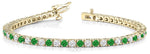 Tennis Bracelet Diamond & Gem Emerald 14kt Gold