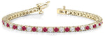 Tennis Bracelet Diamond & Ruby 14kt Gold
