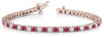 Tennis Bracelet Diamond & Ruby 14kt Gold